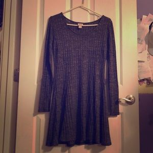 Long sleeve flowing dress.